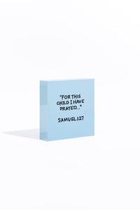 I Heart You - Blue Acrylic Block