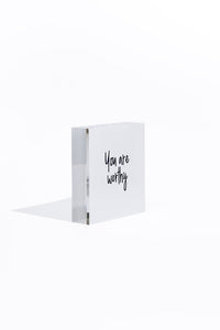 I Heart You - White Acrylic Block